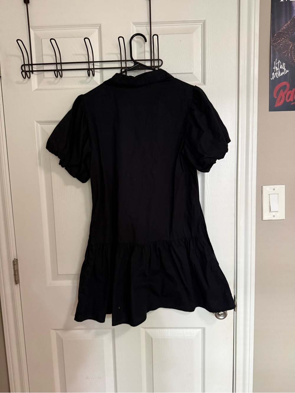 J. Crew Black Button-Front Dress - Picture 3 of 4